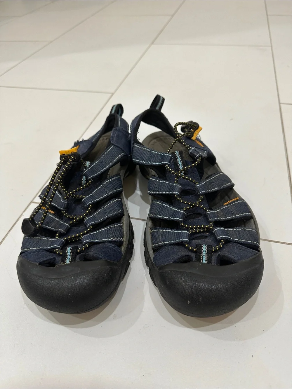 Keen Navy and Yellow Outdoor Closed-Toe Sandals men’s 8